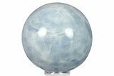 Polished Blue Calcite Sphere - Madagascar #277157-1